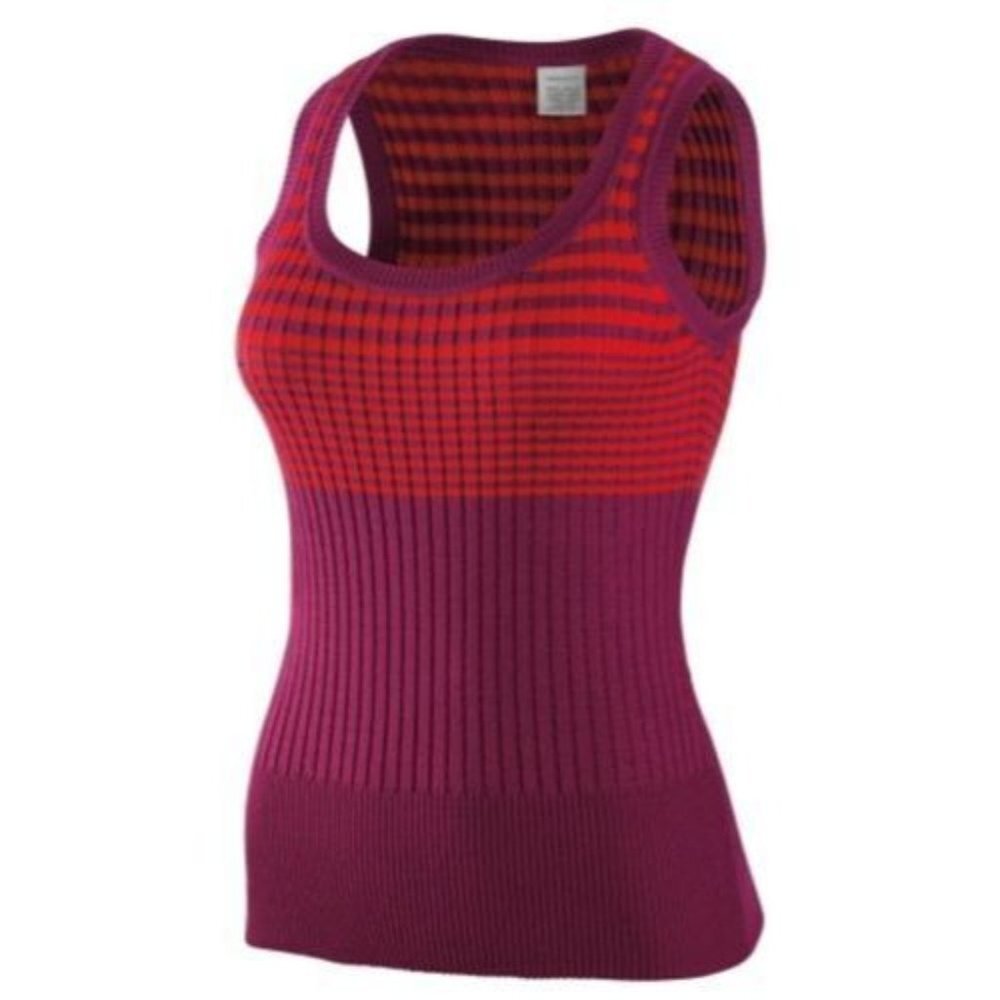 NIKE GOLF STRIPED Wool Sweater Knit Top Coral Purple ( M )